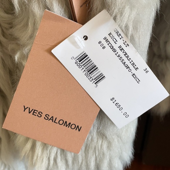 NWT Yves Saloman leather and shearling reversible jacket. - Picture 8 of 15